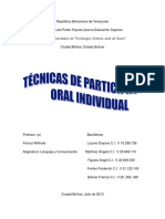 Tecnicas de Participacion Oral Individual