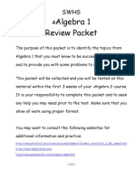 Algebra 1 Review Packet