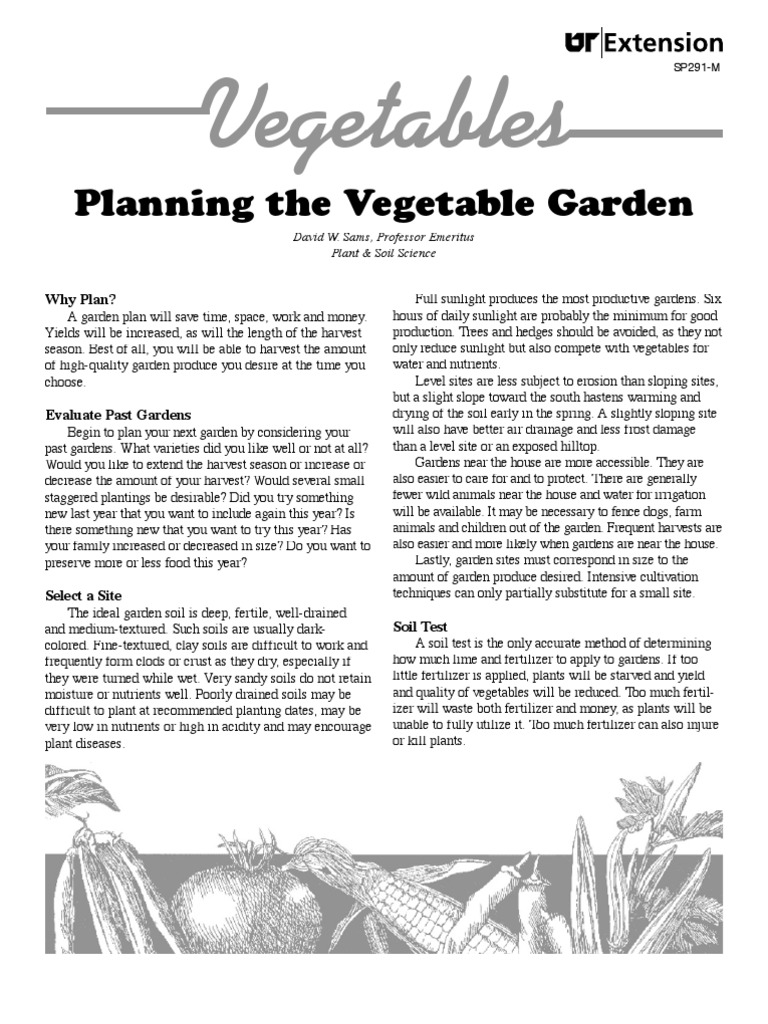 Planning The Vegetable Garden PDF Vegetables Soil