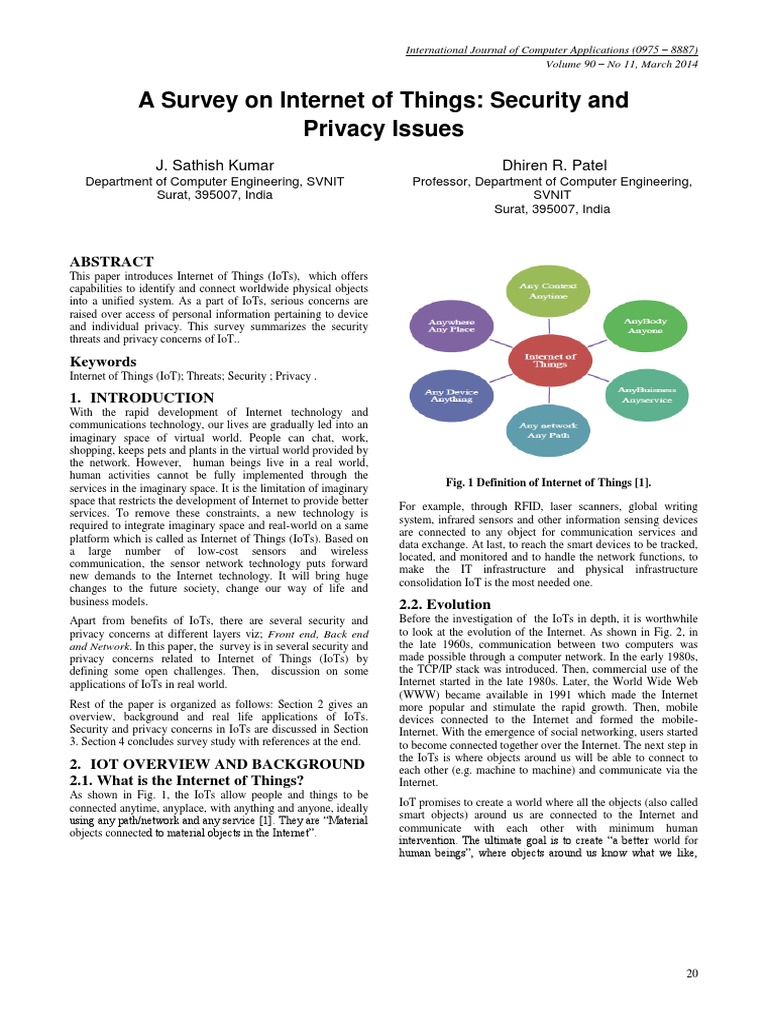 IoT Security and Privacy Survey | PDF | Internet Of Things | Computer ...