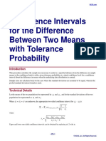 Confidence Intervals For The Difference Between Two Means With Tolerance Probability