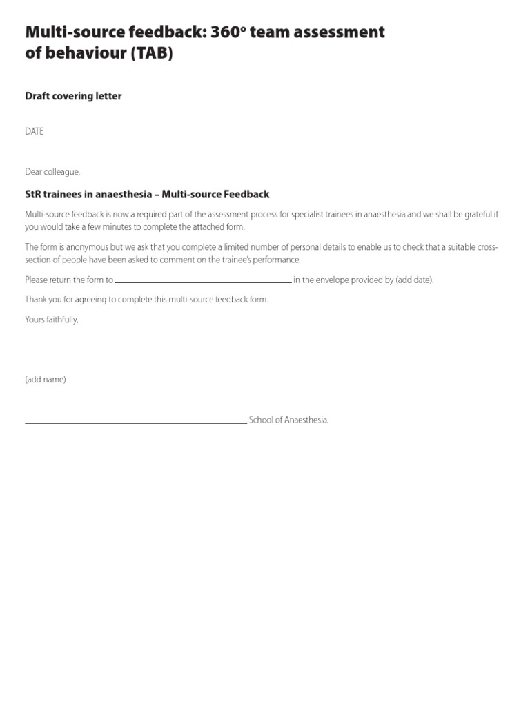 Multi-Source Feedback: 360 Team Assessment of Behaviour (TAB) | PDF ...