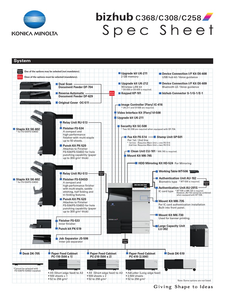 Comprehensive Guide to bizhub Accessories | PDF | Paper | Image Scanner