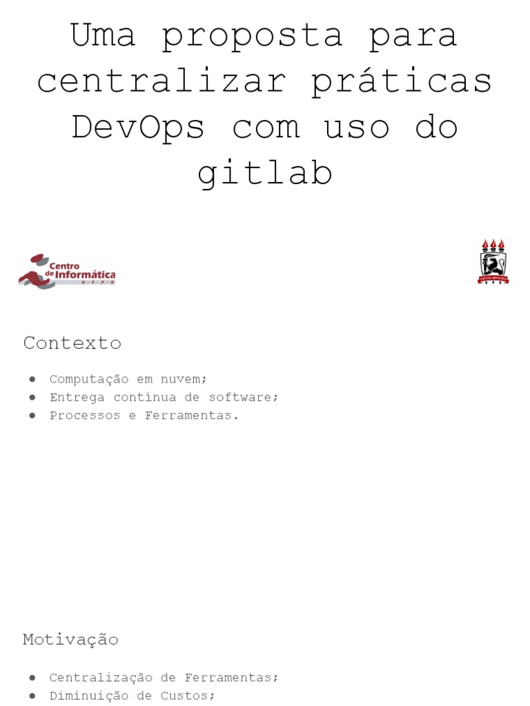 Centralização de DevOps com GitLab | PDF | Sistema de informação ...