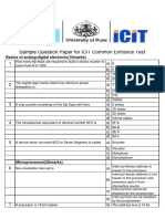 Sample Question Paper For ICIT Common Entrance Test