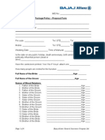 Wedding Insurance (Proposal Form)