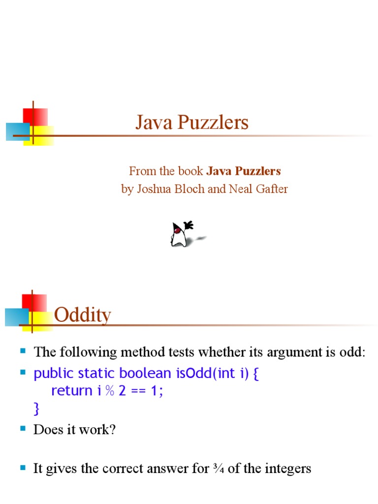 40 Java Puzzlers | PDF | Computer Programming | Computer Engineering