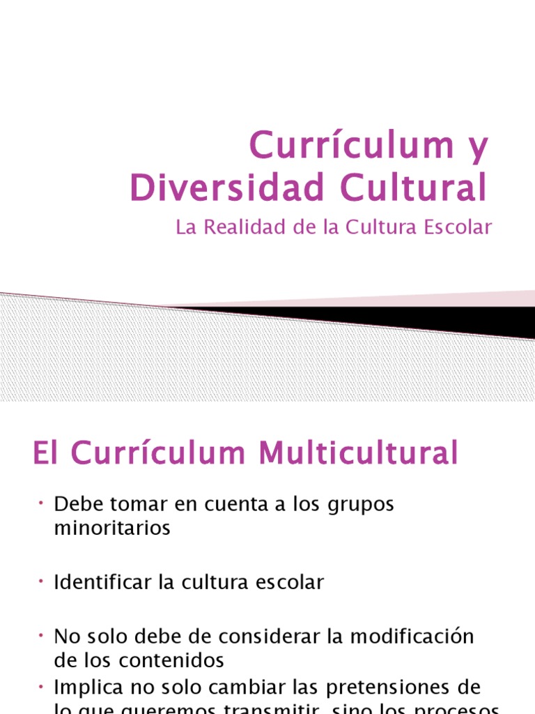 Currculum y Diversidad Cultural 2 | PDF | Plan de estudios ...