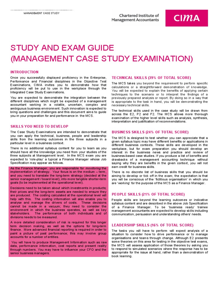 case study of examination