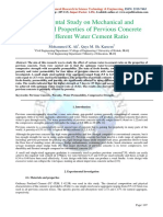Experimental Study On Mechanical and Hydrological Properties of Pervious Concrete With Different Water Cement Ratio PDF