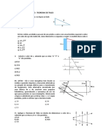 Exercicios de Revisão Teorema de Tales