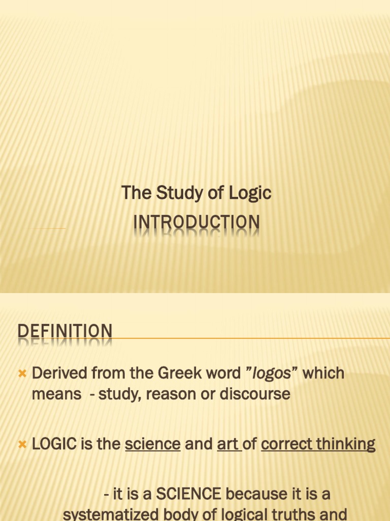 INTRO TO LOGIC.pptx | Logic | Concept