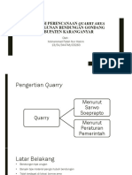 Evaluasi Perencanaan Quarry Area Pembangunan Bendungan Gondang Kabupaten