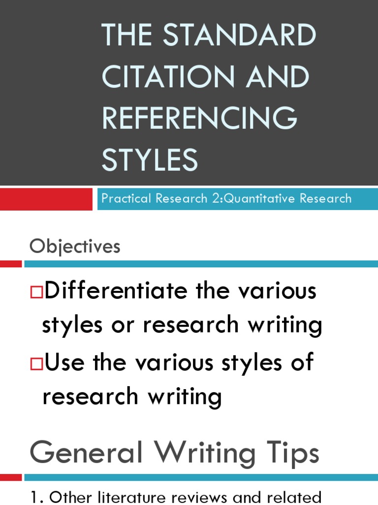 presentation of citation styles