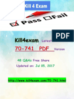 New Kill4exam 70-741 PDF Exam - Networking With Windows Server 2016