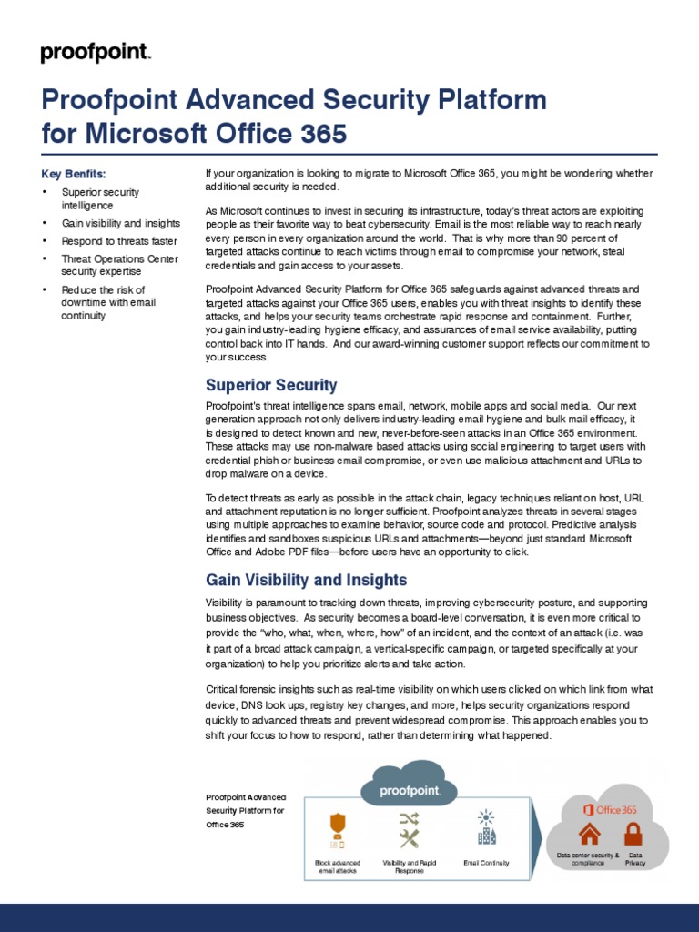 Proofpoint Office365 Solution Brief PDF Computer Security Security