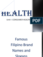 Health: Unit I-Consumer Health