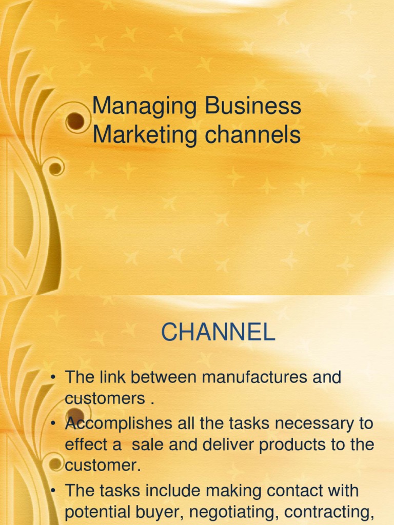 Business Marketing Channel Management | PDF | Sales | Distribution ...