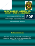 Cadena de custodia evidencias escena crimen