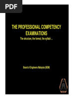 The Professional Competency Examinations: The Structure, The Format, The Syllabi