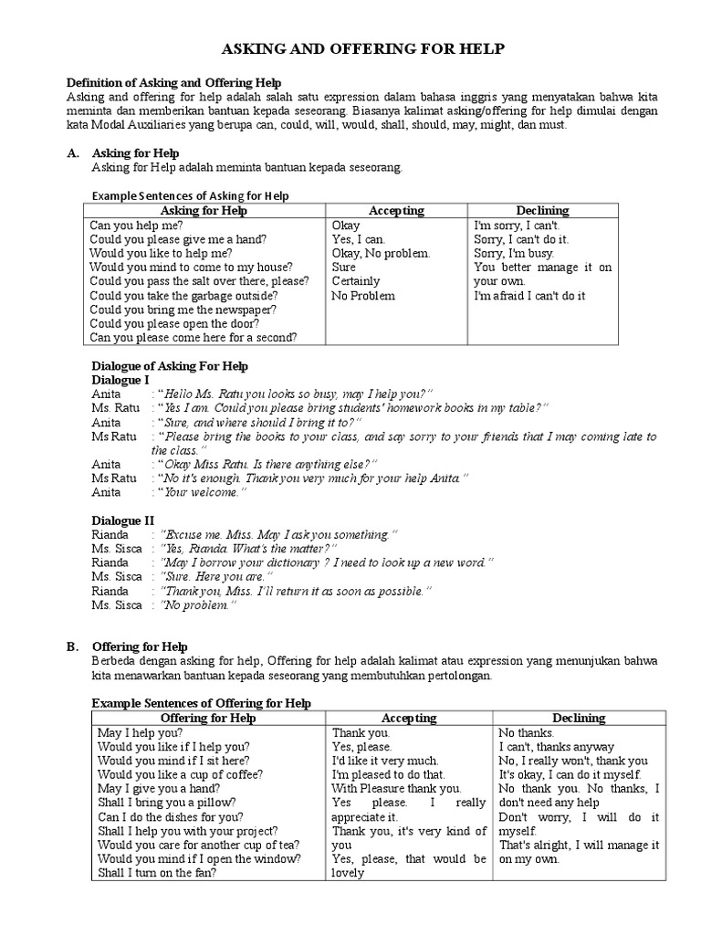 Asking and Offering For Help | PDF | Trees | Root