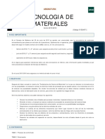 Tecnologia de Materiales: Asignatura