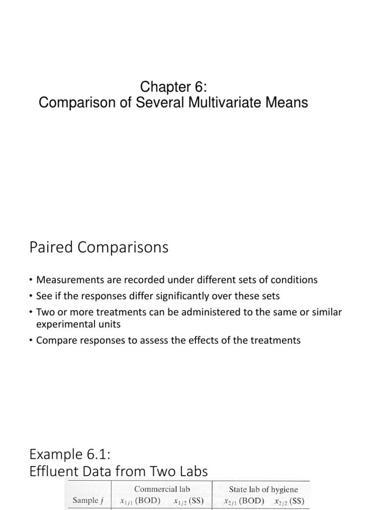Multivariate Means Comparison Techniques | PDF | Statistical Analysis ...