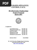 Sapi Based Appliances Control (Vacs) BS (Electronics Engineering) Project Proposal Batch-2007