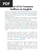 A List of 26 Common Suffixes in English