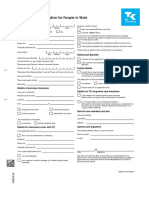 Membership Application For People in Work: Personal Information