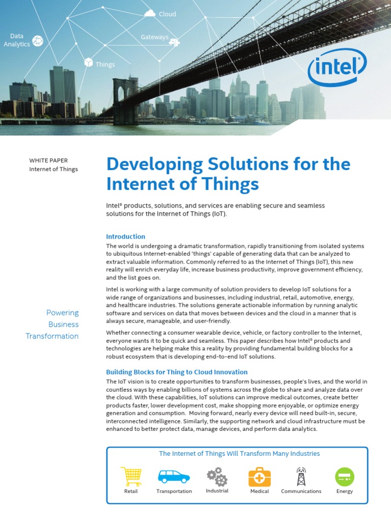 Developing Solutions For Iot Intel PDF | PDF | Internet Of Things ...