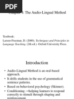 Chapter 4: The Audio-Lingual Method: Textbook: Larsen-Freeman, D. (2000) - Techniques and Principles in