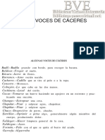 Vega Zamora, Aurelio de (1961)  ALGUNAS VOCES DE CÁCERES Revista de Dialectología y Tradiciones Populares, XVII p. 191-192