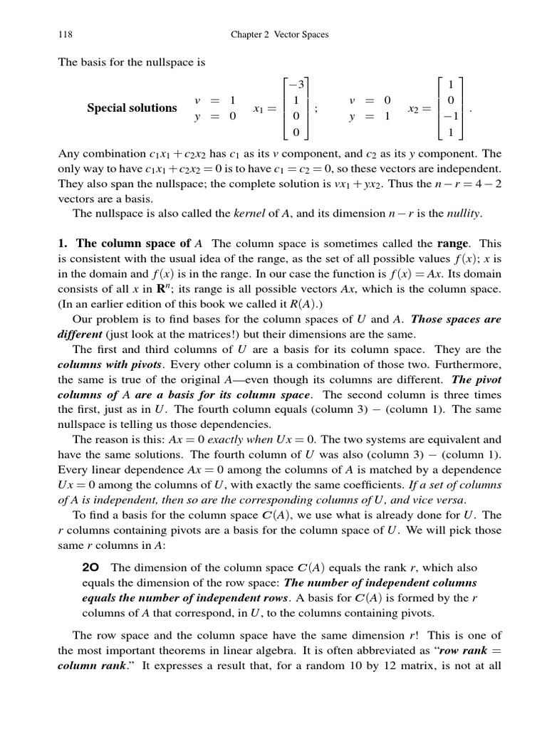 Understanding Vector Spaces and Nullspace | PDF | Basis (Linear Algebra ...