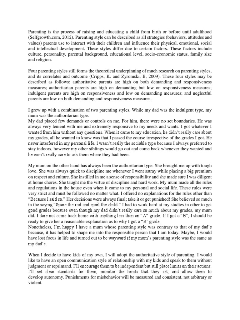 Parenting styles essay conclusion image