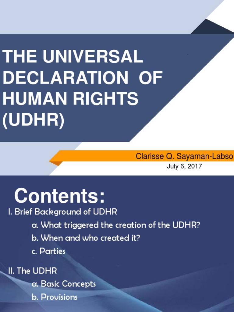 Clarrise The Universal Declaration Of Human Rights PDF Human 