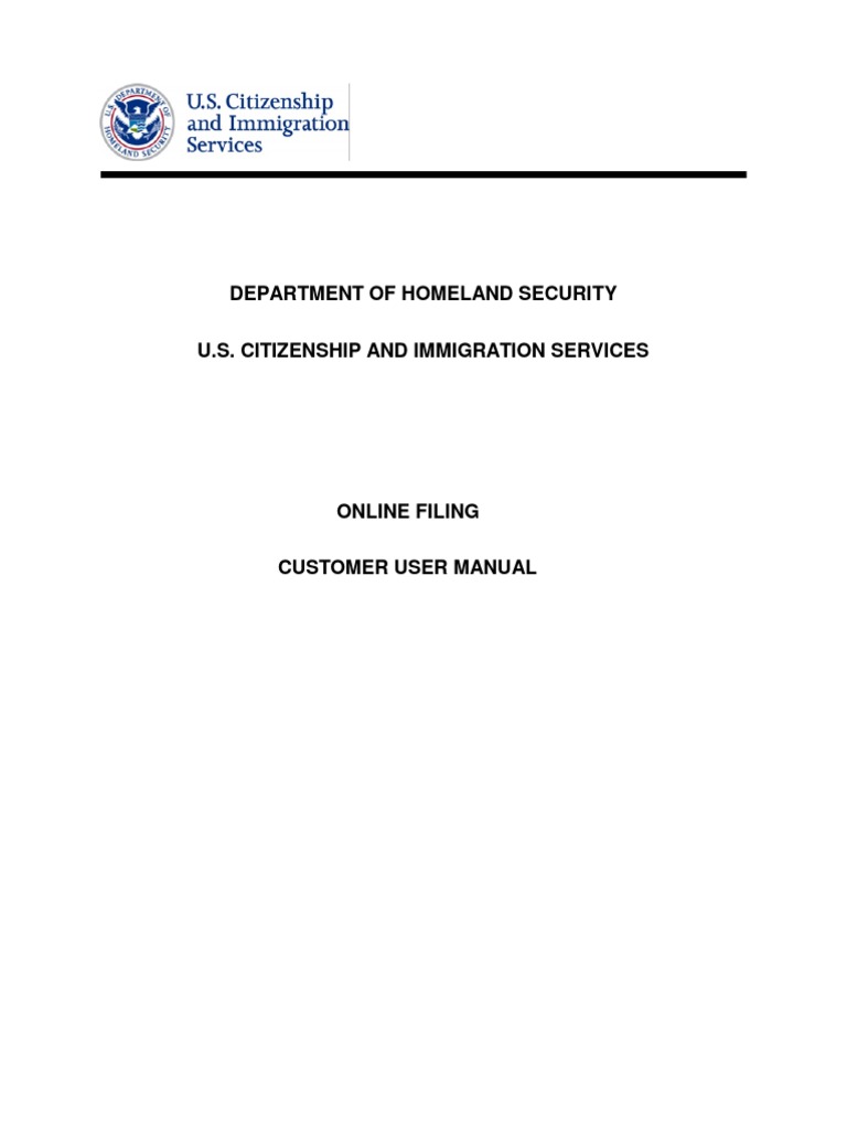USCIS Online Filing User Manual | PDF | Password | Internet