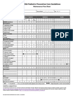 2016 Pediatric Preventive Care Guidelines Maintenance Flow Sheet