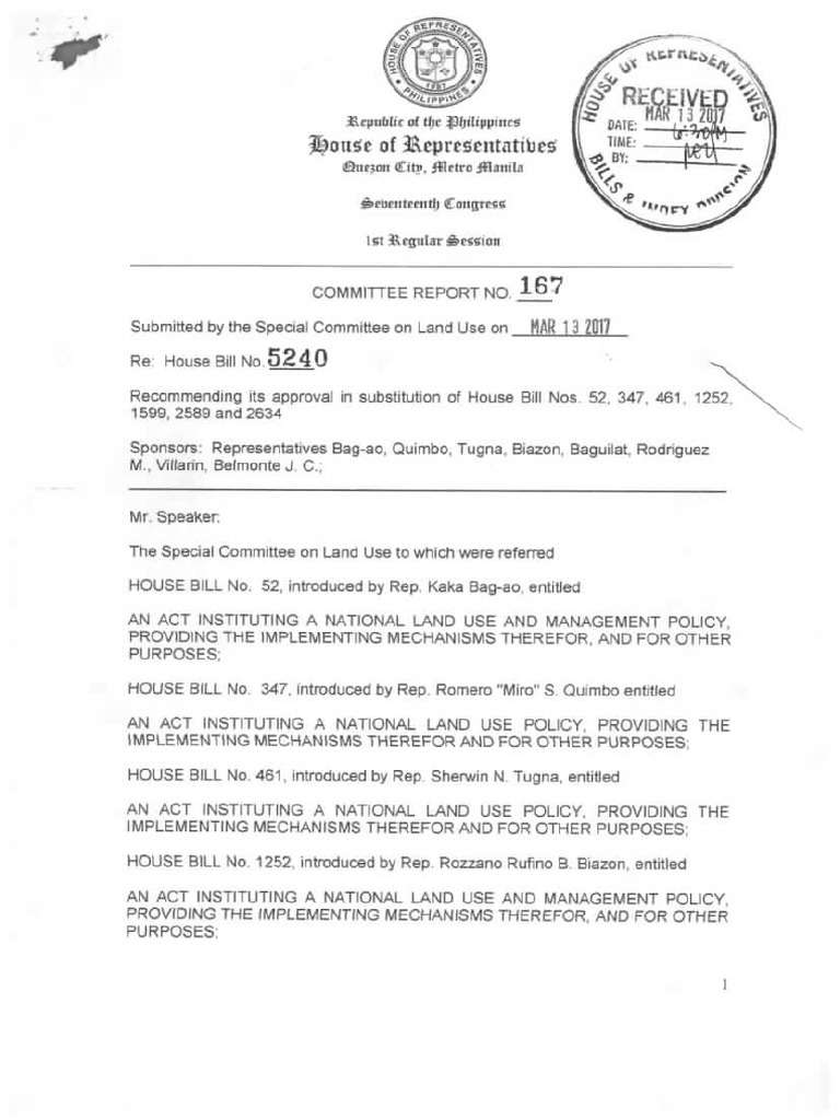 HB 5240 (National Land Use Act of 2017) PDF