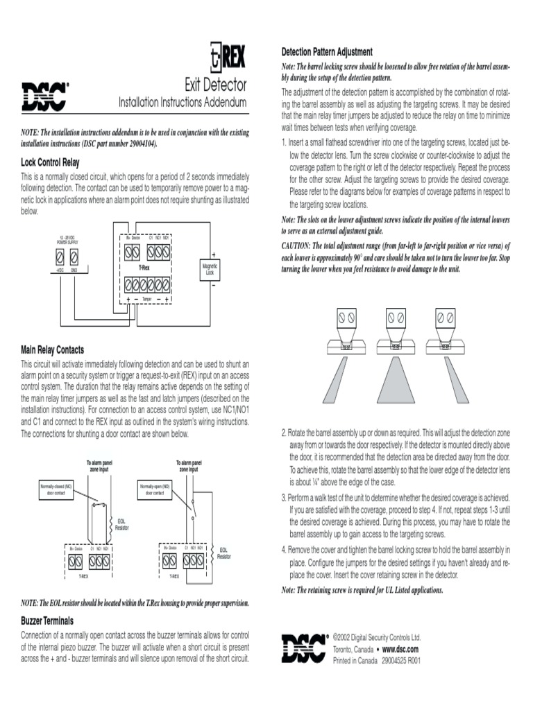 T-Rex Installation Manual | PDF | Security Alarm | Relay