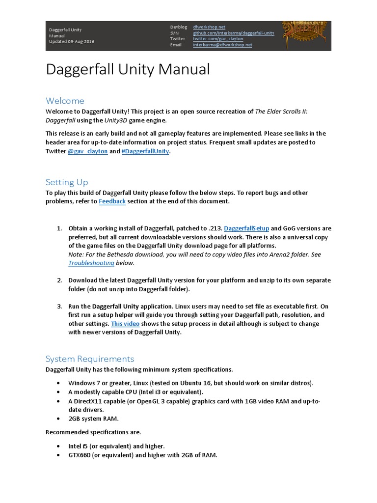 Daggerfall Unity Setup Guide | PDF | Shader | Texture Mapping