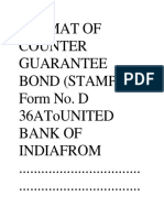 Format of Counter Guarantee Bond