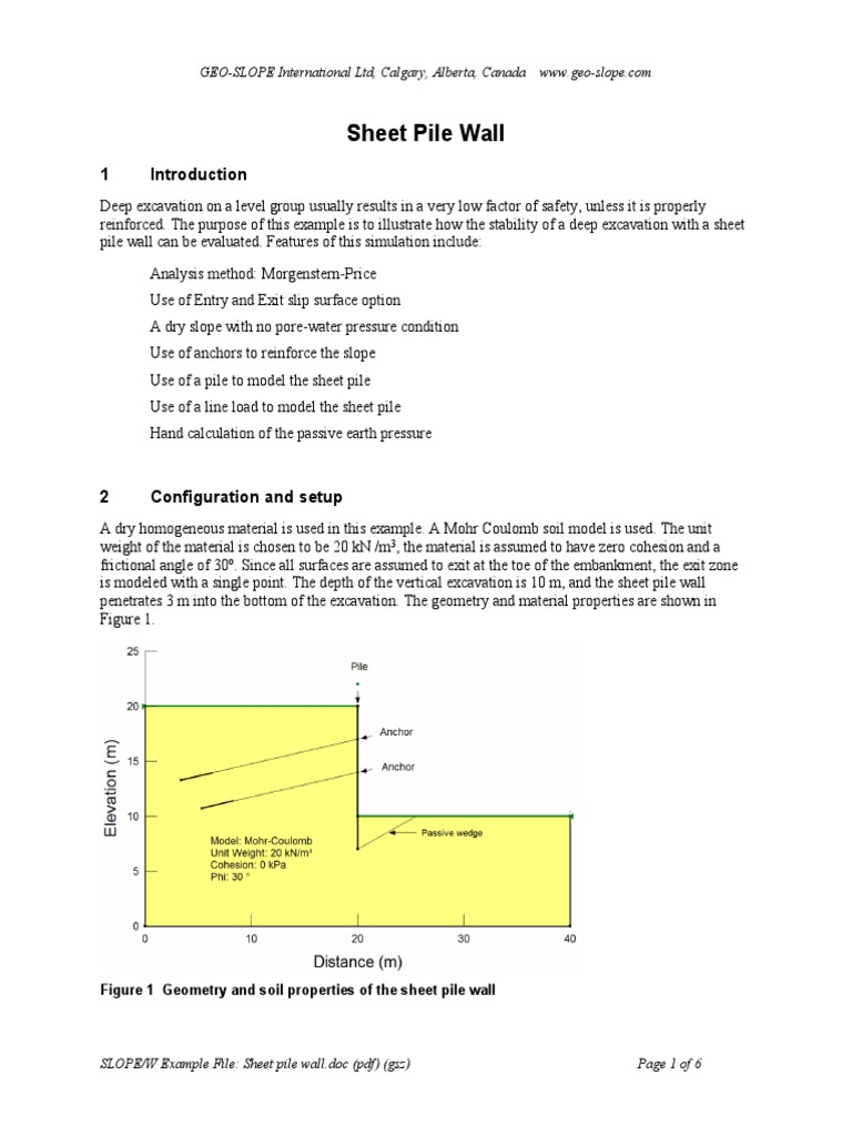Sheet Pile Wall | Download Free PDF | Deep Foundation | Civil Engineering