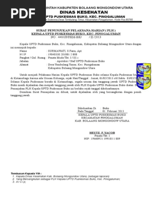 Surat Penunjukan Plh Kapus Dan Surat Izin Kapus 2013 Pdf