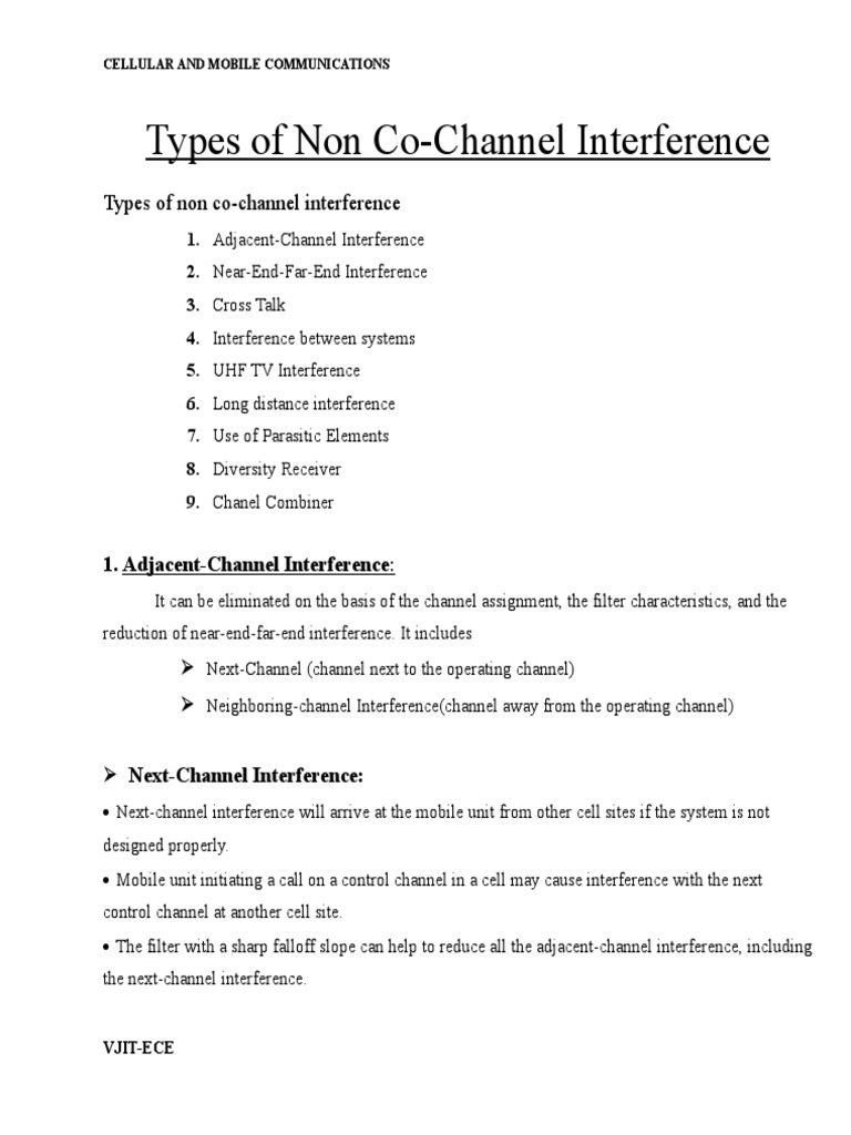 Types of Interference in Mobile Communication | PDF | Electromagnetic ...