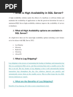 SQL Interview Questions - LOGSHIPPING