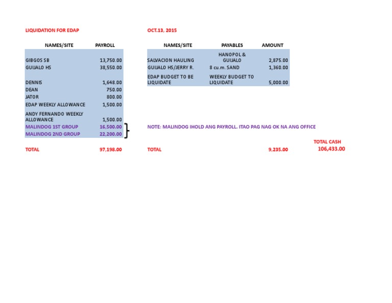 EDAP Liquidation Summary Report | PDF | Home & Garden
