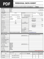 CS Form No. 212 Revised Personal Data Sheet - New