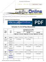 Pipe Schedule 10, 40, 80 Specifications PDF