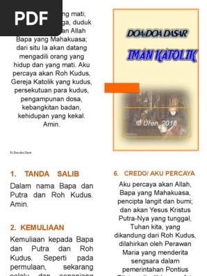 Doa Tobat Katolik Aku Percaya